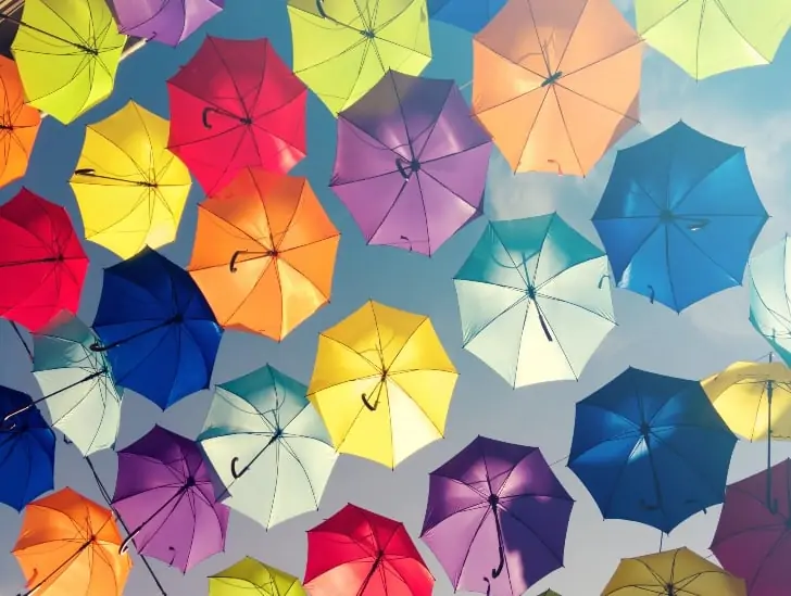 Different colors of umbrella 